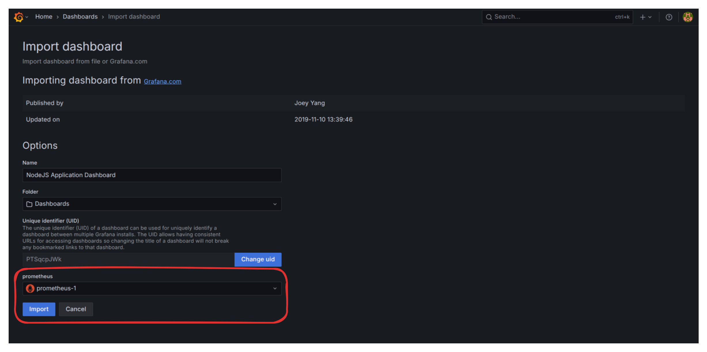 pick Prometheus data source