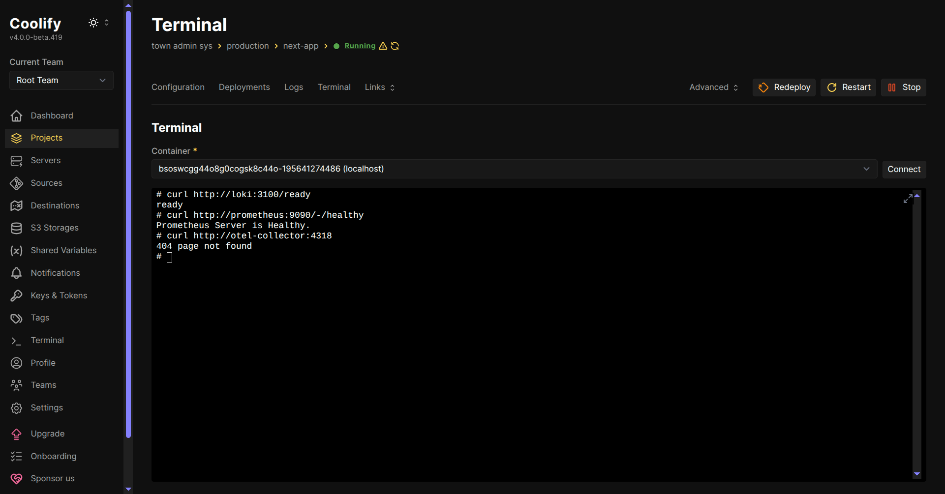 test service communication