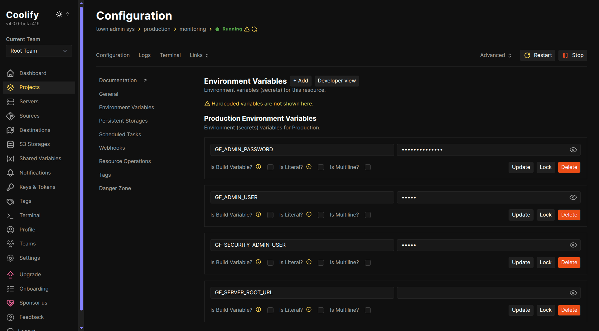 Environment variables